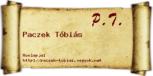 Paczek Tóbiás névjegykártya